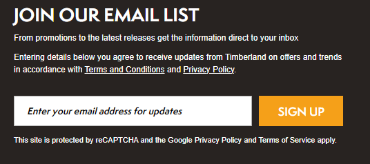 sign up to our mailing list 