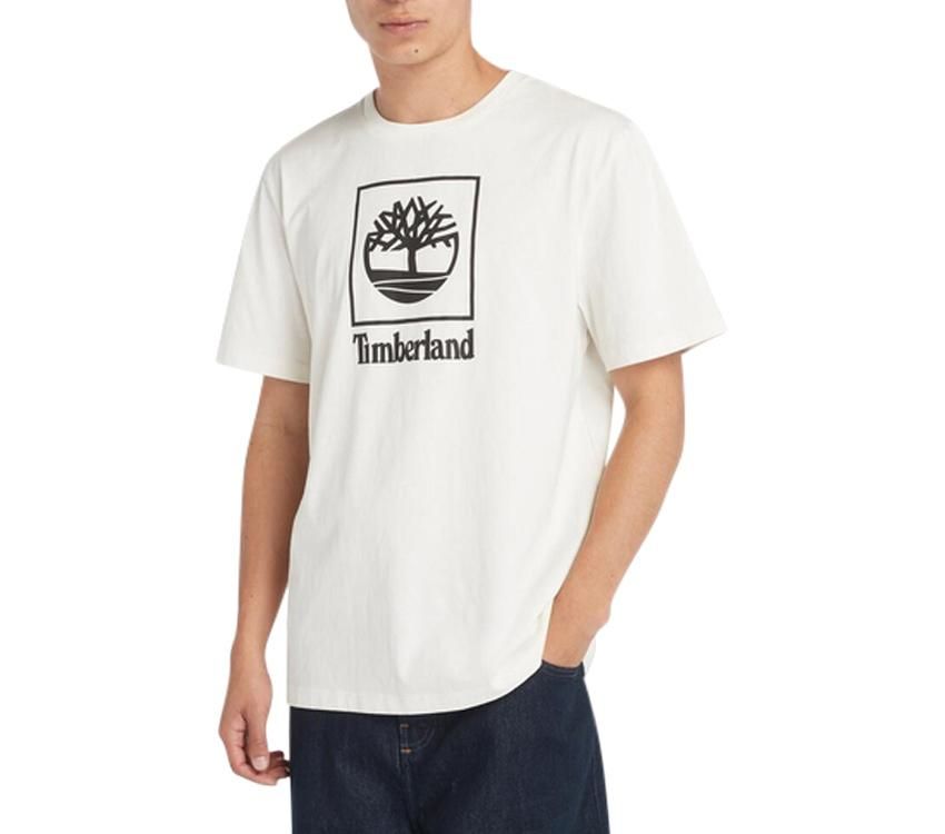 Men’s Short Sleeve T-Shirt Timberland Stack Logo Colored White