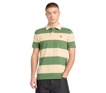 Men's Rugby Striped Short-Sleeve Polo