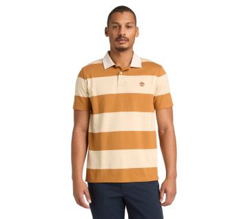 Men's Rugby Striped Short-Sleeve Polo