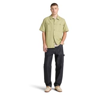 Men's Cotton-Linen Short-Sleeve Utility Shirt