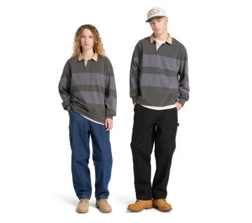 Unisex Af Ls Striped Rugby Polo