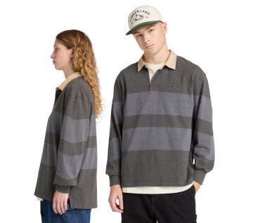 Unisex Af Ls Striped Rugby Polo