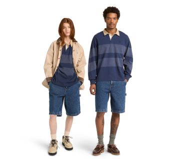 All Gender Long-Sleeve Striped Rugby Polo