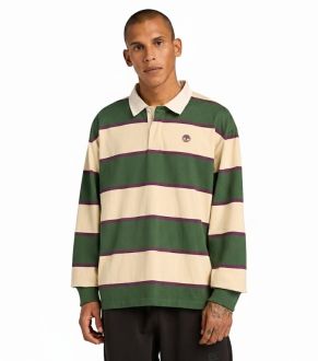 LS STRIPED RUGBY POLO