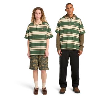 All Gender Striped Short-Sleeve Rugby Polo