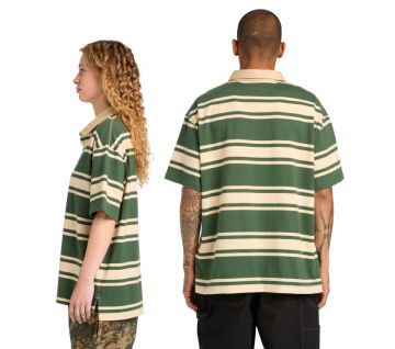 All Gender Striped Short-Sleeve Rugby Polo