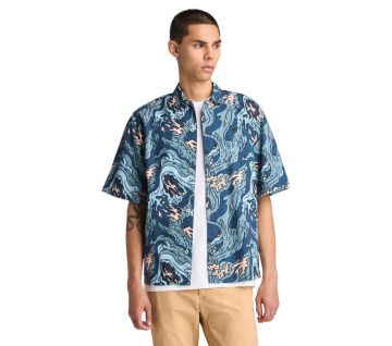 Men's Seersucker Graphic Resort Shirt