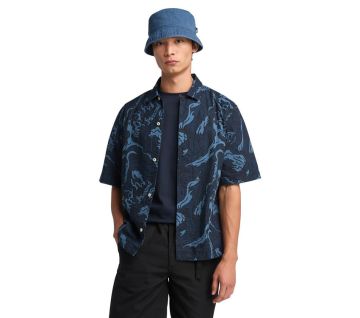 Men's Seersucker Graphic Resort Shirt