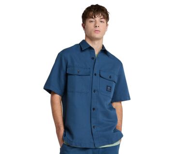Men's Cotton Linen Utility Overshirt