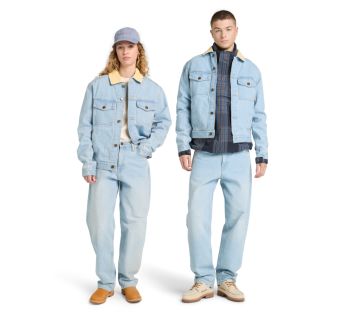 All Gender Corduroy Collared Denim Jacket