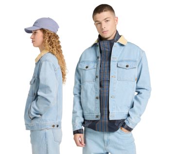 All Gender Corduroy Collared Denim Jacket